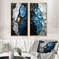 thumbnail image 1 of Designart "Turquoise Tranquility Marble Art in Turquoise, White, and Gold I" Abstract Painting Framed Wall Art Set Of 2 - Modern Gold Framed Wall Art Set Of 2, 1 of 6