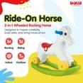 thumbnail image 2 of Dolu Wheeled Rocking Horse 2 in 1 Toddlers Ride On Toy and Removable Sled, White, 2 of 12