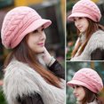 thumbnail image 2 of CEHVOM Bonnet d'Hiver pour Femmes, Chaud et Coupe-Vent, en Crochet, Style Skullies, Tricoté, en Laine, 2 of 4