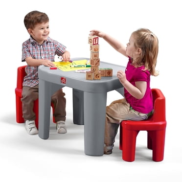 Step2 Party for Two Table & Chairs Set, Playroom Activity Table for Arts & Crafts
