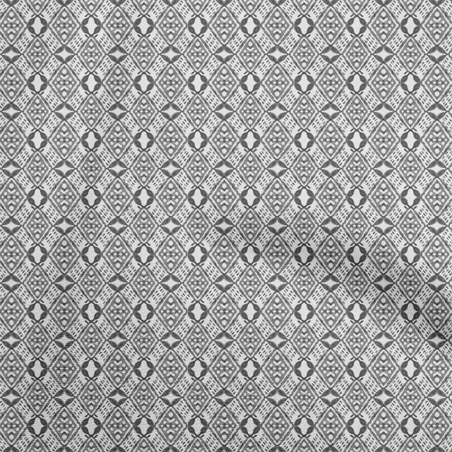 oneOone Georgette Viscose Gray Fabric Geometric Sewing Craft Projects Fabric Prints By Yard 42 Inch Wide