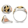 thumbnail image 2 of Mens Flying Eagle Sterling Silver Ring with Black Enamel, 2 of 4