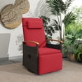 thumbnail image 1 of Costway Fauteuil Inclinable d'Extérieur en Rotin Pivotant à 360° Chaise Longue de Patio en Osier Rouge, 1 of 9