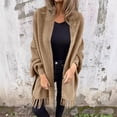 thumbnail image 1 of LOVZFMLL Cardigan for Women's Loose Casual Solid Color Shawl Jacket With Plush Tassel For And Winter Cardigan, 1 of 6