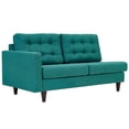 thumbnail image 1 of Modway Empress Left-Facing Upholstered Polyester Fabric Loveseat in Teal Blue, 1 of 5
