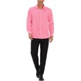 thumbnail image 2 of INSPIRE CHIC Men's Shirt Polka Dots Pattern Point Collar Long Sleeve Button Down Shirt 38 Light Pink, 2 of 7