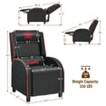 thumbnail image 2 of Gymax Fauteuil Inclinable de Jeu avec Massage en Cuir Fauteuil Simple Siège de Cinéma Maison Rouge, 2 of 10
