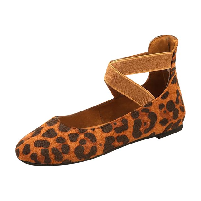 Womens Solid Color Autumn Asakuchi Elastic Band Dance Fashion Flat Shoes