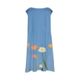 thumbnail image 5 of PMVFHDE Tenue d'Été pour Filles Mode Filles Mignonne Printemps et Été Imprimée Col Rond Sans Manches Robe Décontractée (3), Bleu, 3-4, 5 of 5