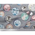thumbnail image 3 of Soimoi Rayon Crepe Fabric Circle,Fish & Cute Animals Patchwork Printed Craft Fabric by The Yard 46 Inch Wide, 3 of 3