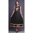 thumbnail image 2 of Bimba Robe Anarkali Noire à Fleurs, Col Mandarin, Sans Manches, Kurtis pour Femmes, Robe Maxi à Imprimé, Très Grande, 2 of 6