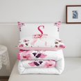 thumbnail image 4 of Ensemble de Douillette Lettre Initiale S à Motif Floral, Ensemble de Literie de la Saint-Valentin Format Simple pour Enfants Garçons Filles, Douillette en Duvet ABC's Butterfly Honeybee, Ensemble de Lit Réversible Princesse avec 1 Taie d'Oreiller Chaud, 4 of 6
