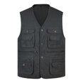 thumbnail image 1 of OmicGot Classic Summer Men Vest Cotton Button Multi Pocket 3 Colors Sleeveless Jacket With Many Pockets Solid Big Size Travel Waistcoat, 1 of 2