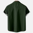 thumbnail image 3 of XZNGL Chemise à Manches Courtes Boutonnée pour Hommes, Col Rabattu à Imprimé Patchwork, Mélange Polyester Spandex, avec Poches avant, Coupe Décontractée, Tenue d'Été pour l'Extérieur, 3 of 6
