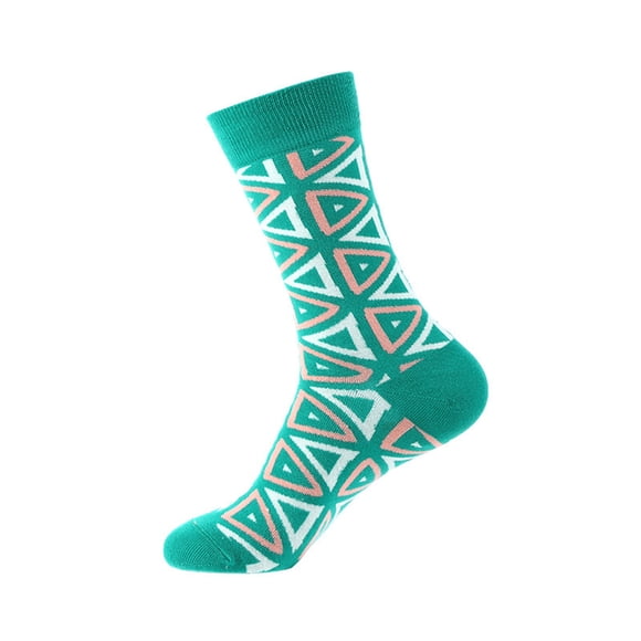 FhsagQ Socks Socks for Women Crotchless Stockings Geometric Print Socks for Mens Womens Socks Print Socks Gifts Cotton Long Funny Socks Novelty Funky Cute Socks Mint Green One Size