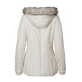 thumbnail image 2 of Sportoli Womens Winter Coat Faux Fur Trim Hooded Down Alternative Puffer Jacket - Cream (3X), 2 of 7