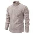 thumbnail image 2 of HAiming Chandail pour Homme à Manches Longues, Col Ras du Cou, Extensible, Décontracté, Couleur Unie, Chandail à Enfiler, Hauts, Vêtements Tendance, 2 of 8