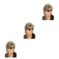 thumbnail image 3 of Shengyu Realistic Appearance Mens Wig For Punk Rock Disco Party Suitable For Various Occasions Wig Cover Mixed Gold 3Set, 3 of 6