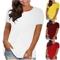 thumbnail image 4 of TACILIP T-Shirts pour Femmes Grande Taille à Manches Courtes Col Ras du Cou T-Shirts d'Été T-Shirts Décontractés Hauts pour l'École et le Bureau Tenues Mode, 4 of 4