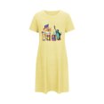 thumbnail image 5 of Fridja Liquidation T-Shirts Patriotiques pour Femmes Chemise de Nuit Courte Surdimensionnée Mode Imprimé Poitrine Manches Courtes Robe de Nuit Vêtement d'Extérieur (Jaune, P), 5 of 5