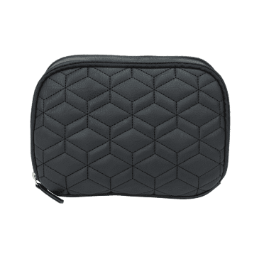 Equate Beauty Cosmetic Bag - Quilted Triangle Upright Double Zip Case