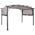 thumbnail image 1 of Sunnydaze 9' x 12' Metal Arched Pergola with Retractable Canopy Gray, 1 of 9
