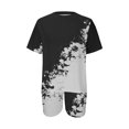 thumbnail image 4 of Ensembles d'Entraînement pour Femmes Mode Blouse à Col Rond T-Shirts à Manches Courtes Shorts Ensembles de Tenue Décontractée Ensembles 2 Pcs en Liquidation, 4 of 5