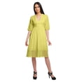 thumbnail image 1 of Moomaya Robe Midi Unie pour Femmes, Kurta de Soirée Décontractée avec Dentelle, Tenue d'Été, 1 of 6