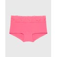 thumbnail image 4 of Boyshort Cotton Panty With Lace Trim in Hot Pink, 4 of 5