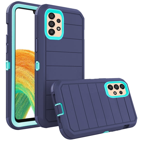 Asuwish Compatible with Samsung Galaxy A33 5G Phone Case Hybrid Rugged Shockproof Hard Protective Drop Proof Full Body Heavy Duty Mobile Cell Cover for A 33 33A Women Men Blue