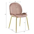 thumbnail image 2 of Gymax 4PCS Velvet Dining Chair Accent Leisure Chair Armless Side Chair Pink, 2 of 10