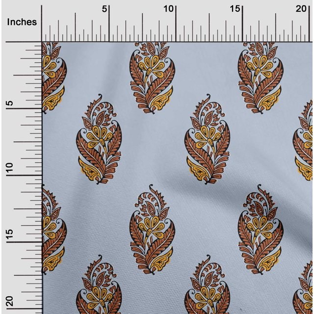 oneOone Polyester Lycra Feuilles & Imprimé Floral Bloc Tissu BTY 56 Pouces de Large