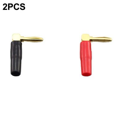 1 Paire Fiche Banane en L à 90 Degrés Angle Droit Connecteur de Fiche Banane 4 mm Fiches de Haut-Parleur Audio Connecteurs de Fiche Banane