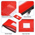 thumbnail image 4 of Unique Bargains Zipper Leatherette Money Deposit Bags with Clear Window, Red, 3 Count, 4 of 6