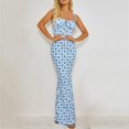 thumbnail image 2 of Robes d'Été 2025 pour Femmes Petites Robes d'Été pour Femmes Tendance Bohème à Imprimé Floral Robe Moulante Col Ras du Cou Sans Manches, 2 of 9