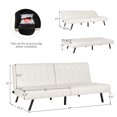thumbnail image 4 of Costway Divan-Lit Futon en Cuir PU Convertible Canapé Pliant Lit de Repos Blanc, 4 of 10