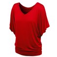 thumbnail image 4 of Kcodviy Plus Top V Neck Top for Women Plus Size Sleeve Batwing Loose T Tunic Shirt Size Fold Hem Plus Size V Neck Tops for Women Solid Plus Size Womens Shirt Tops, 4 of 4