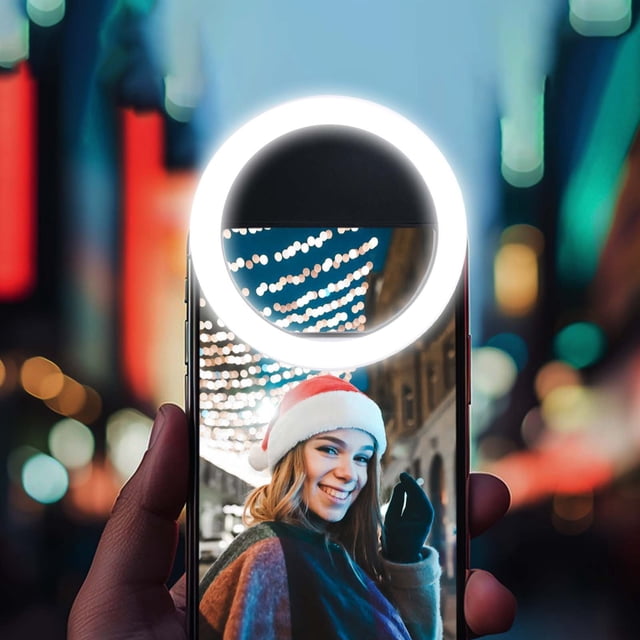 Selfie Ring Light, Mobile Phone Clip, 3 Light Modes, USB Charging, Portable, for Makeup, Live Video, Photos, Lighting