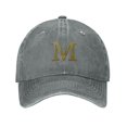 thumbnail image 1 of ZICANCN Adjustable Baseball Cap Women, Alphabet M Pattern Hats for Men Adult Washed Cotton Denim Baseball Caps Fashion, Gray, 1 of 6