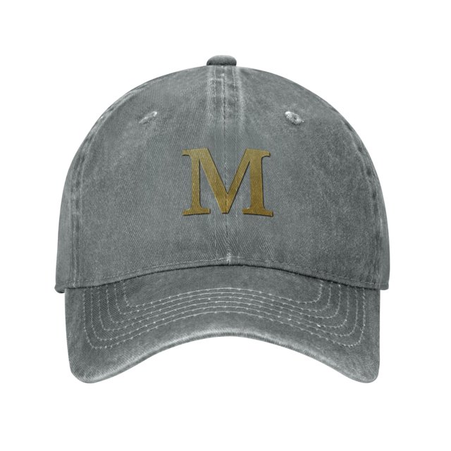 ZICANCN Adjustable Baseball Cap Women, Alphabet M Pattern Hats for Men Adult Washed Cotton Denim Baseball Caps Fashion, Gray