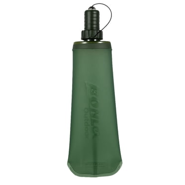 BONLEX Flasque Souple Pliable en TPU - Vert Foncé, 250 ml, Compacte pour la Taille, la Poitrine Ou le Rangement de Sac à Dos