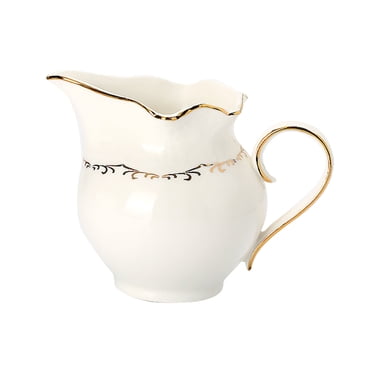 Ceramic Sugar Bowl With Lid And Milk Jug, Cream And Sugar Pot, Creamer Jug Sugar Jar, Coffee Serving Set, Cream Pitcher -White-Milk Jug