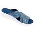 thumbnail image 1 of Mikilon Women Stretch Cross Slide Sandals Summer Beach Wedge Platform Slippers Shoes, 1 of 2