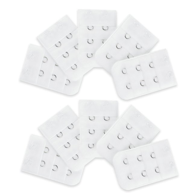 INSPIRE CHIC Rallonge de Soutien-Gorge pour Femmes à 3 Rangées, 2 Crochets, Extension de Brassière, Crochets, Adaptateur de Bretelles, Blanc-2 10