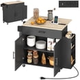 thumbnail image 1 of HOMCOM Mobile Kitchen Island with Power Outlet Drop Leaf Kitchen Cart Black, 1 of 10