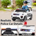 thumbnail image 4 of OLAKIDS Ride on Police Car, 12V Kids Battery Powered Electric Vehicle with Siren, Flashing Lights, Bluetooth, Music, MP3, USB, Power Display, Spring Suspension, Aged 3-8 Years, 4 of 9