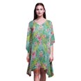 thumbnail image 1 of Bimba Caftan Tropical pour Femme Tenue d'Intérieur de Vacances Robe Midi Couvre-Maillot de Plage-TG-3X Bleu Bébé, 1 of 5