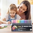 thumbnail image 1 of EGNMCR Double Line Pen Color Hand Account Pen Dream Metal Pen Hand-painted 24 Color Highlighter Marker Pen 3ml Water Color Pen, 1 of 9