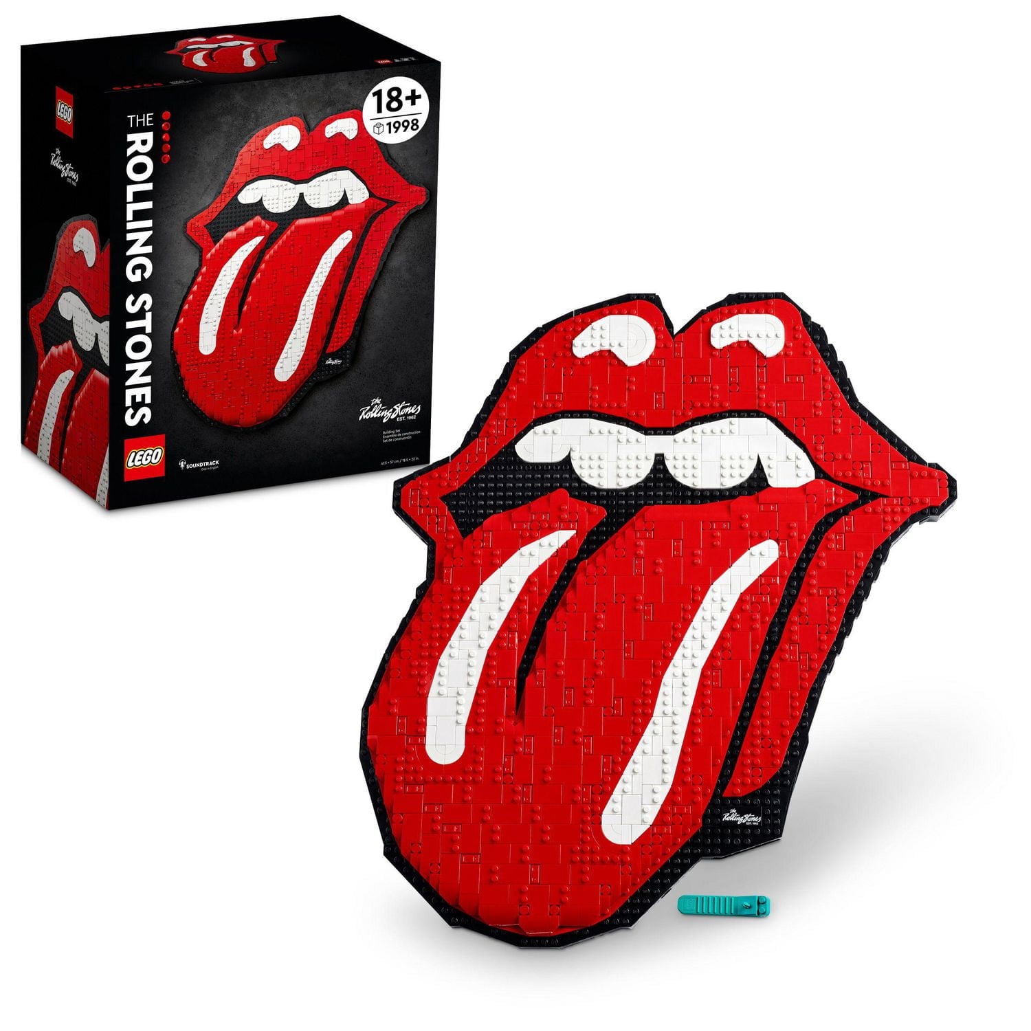 LEGO Art The Rolling Stones 31206 Logo Wall Décor Building Set for Adults, Gift for Men, Women, Husband, Wife, Music Fans, DIY Home or Office 3D Decoration, 60th Anniversary Collectors Set
