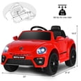 thumbnail image 2 of Patiojoy 12 Toddler Ride On Car Volkswagen Beetle Kids Electric Toy w/Remote Control Red, 2 of 7